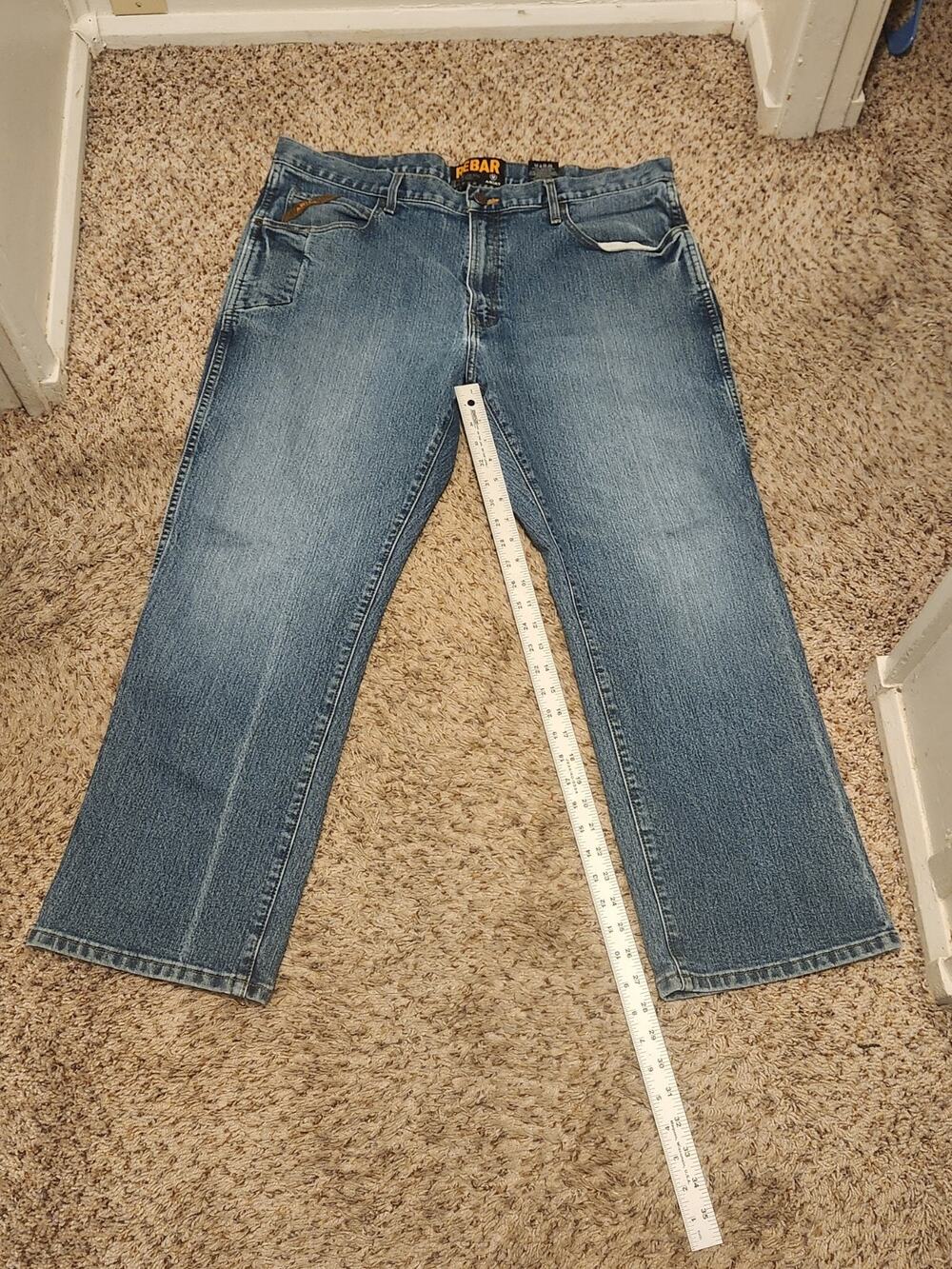 Ariat Rebar M4 Men’s Blue Denim Bootcut Jeans Relaxed 40/30